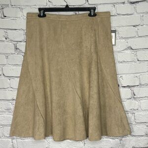 89th & MADISON Faux Suede A-line Skirt Large